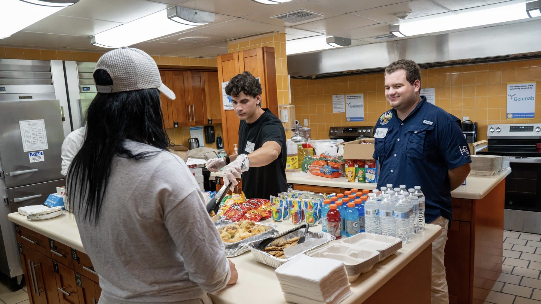 Serving lunch to families at Ronald McDonald House